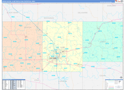Cedar-Rapids Color Cast<br>Wall Map
